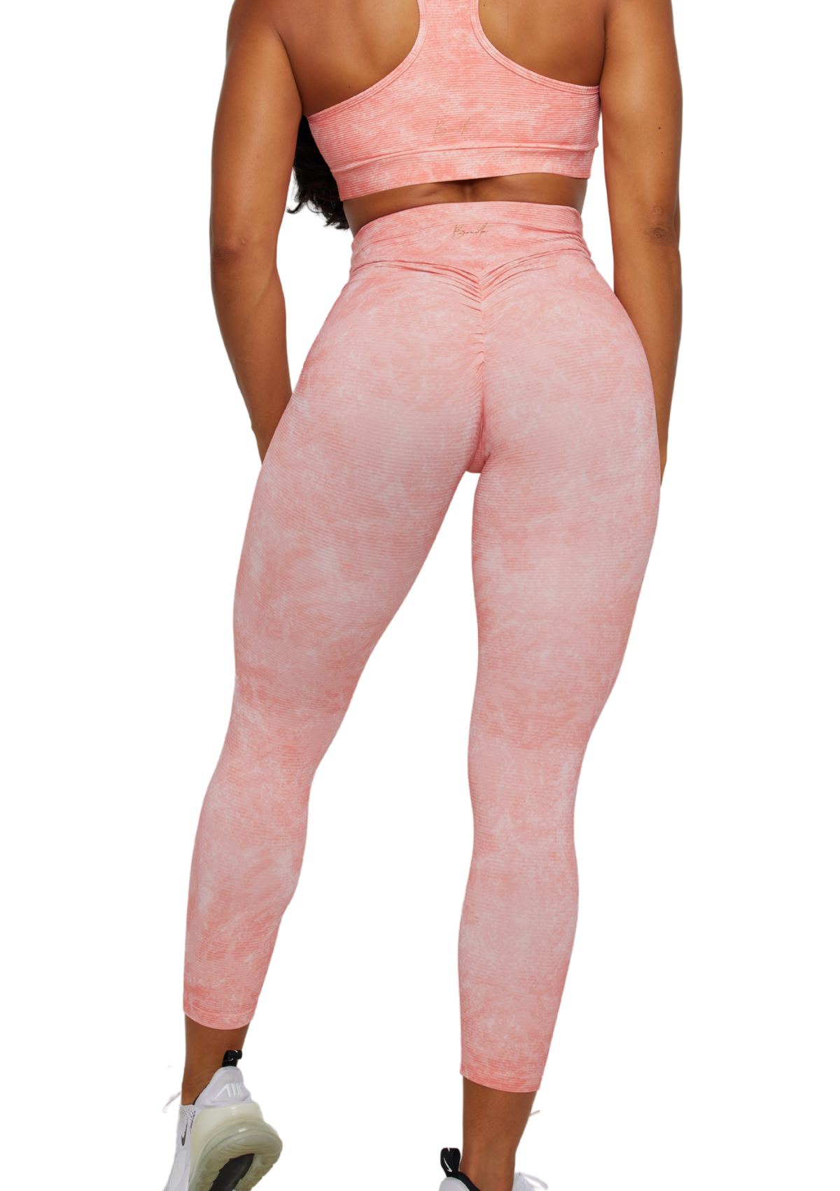 Sorbet 7/8 Zip Legging Ribbed Peach
