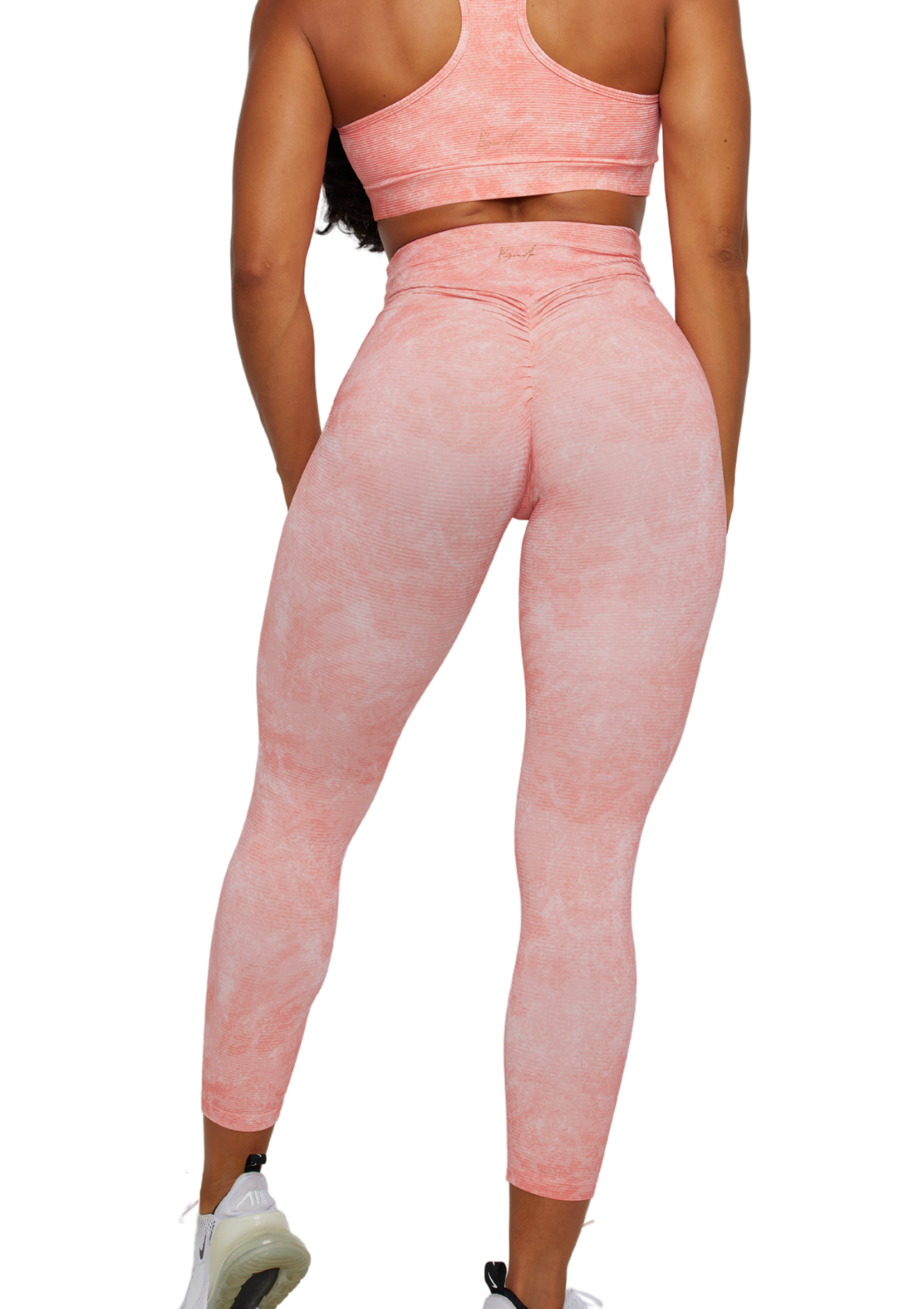 Sorbet 7/8 Zip Legging Ribbed - Peach