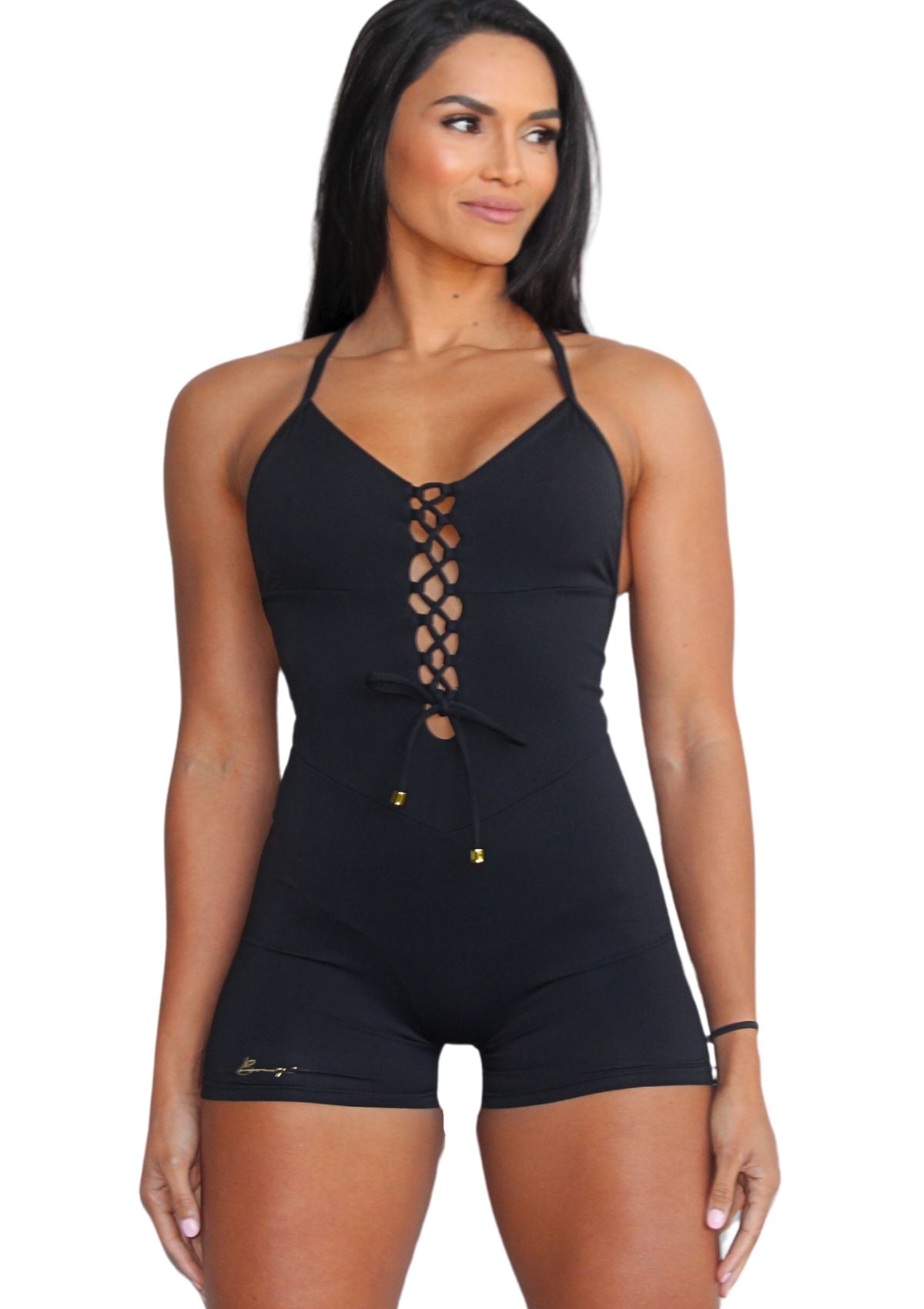 Noir Heartbreaker Jumpsuit Short - Black