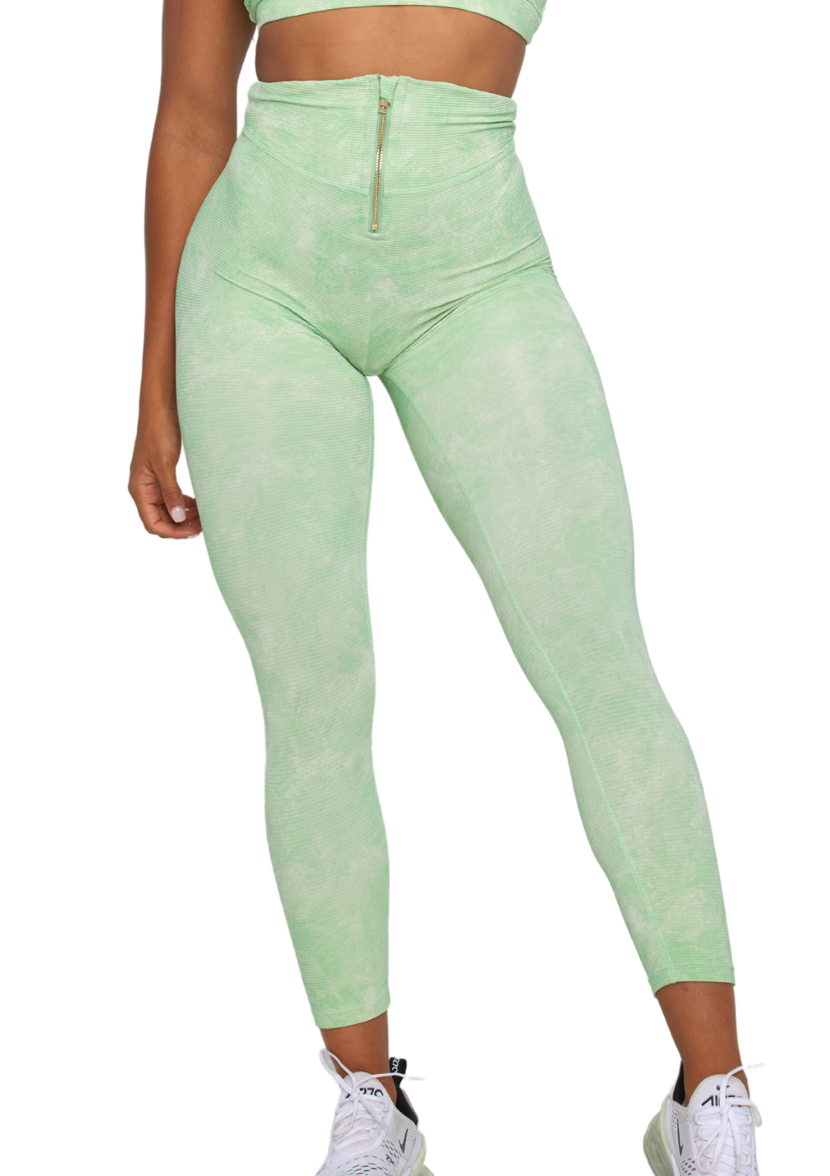 Sorbet 7/8 Zip Legging Ribbed - Pistachio