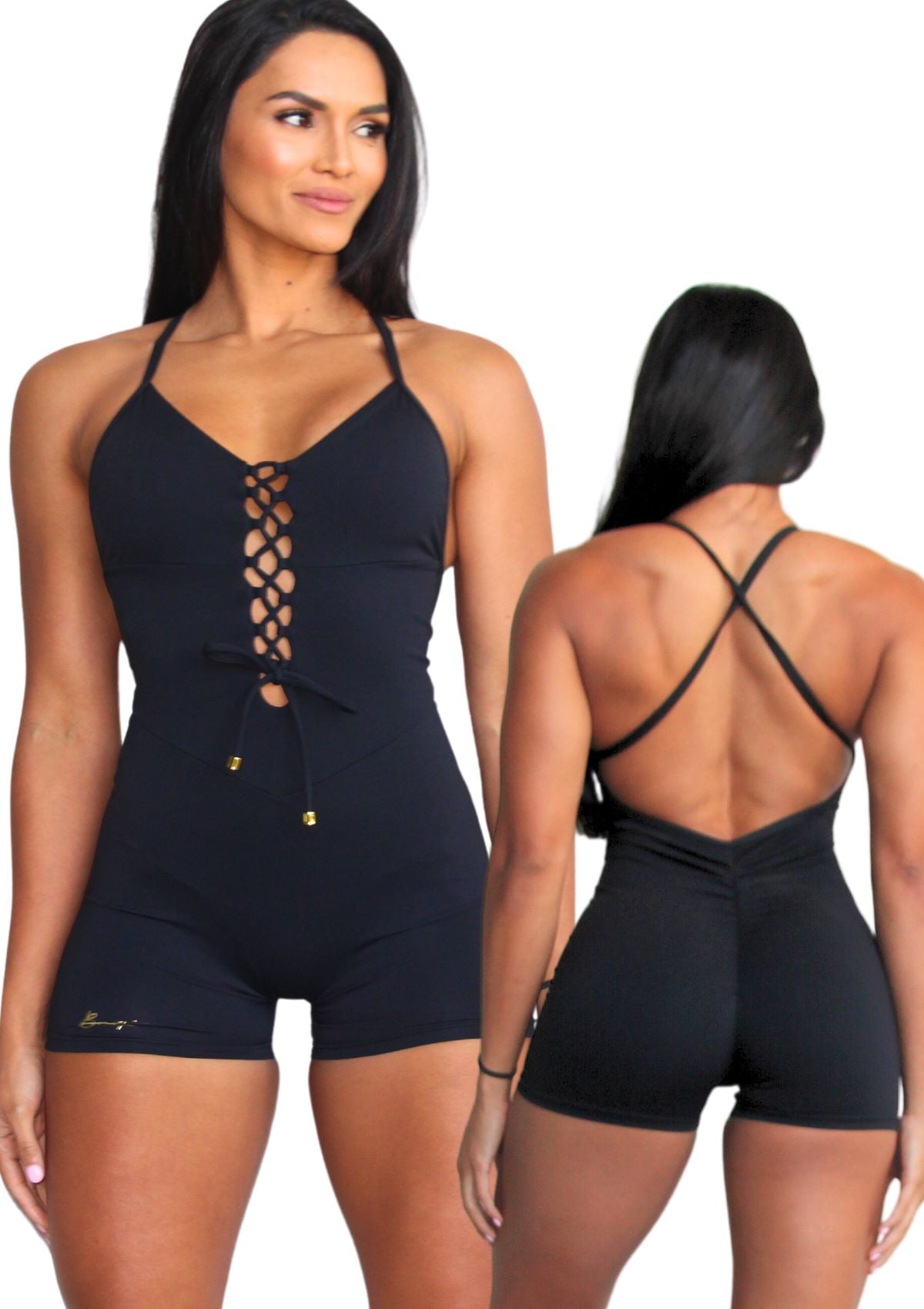 Noir Heartbreaker Jumpsuit Short - Black - Bonita