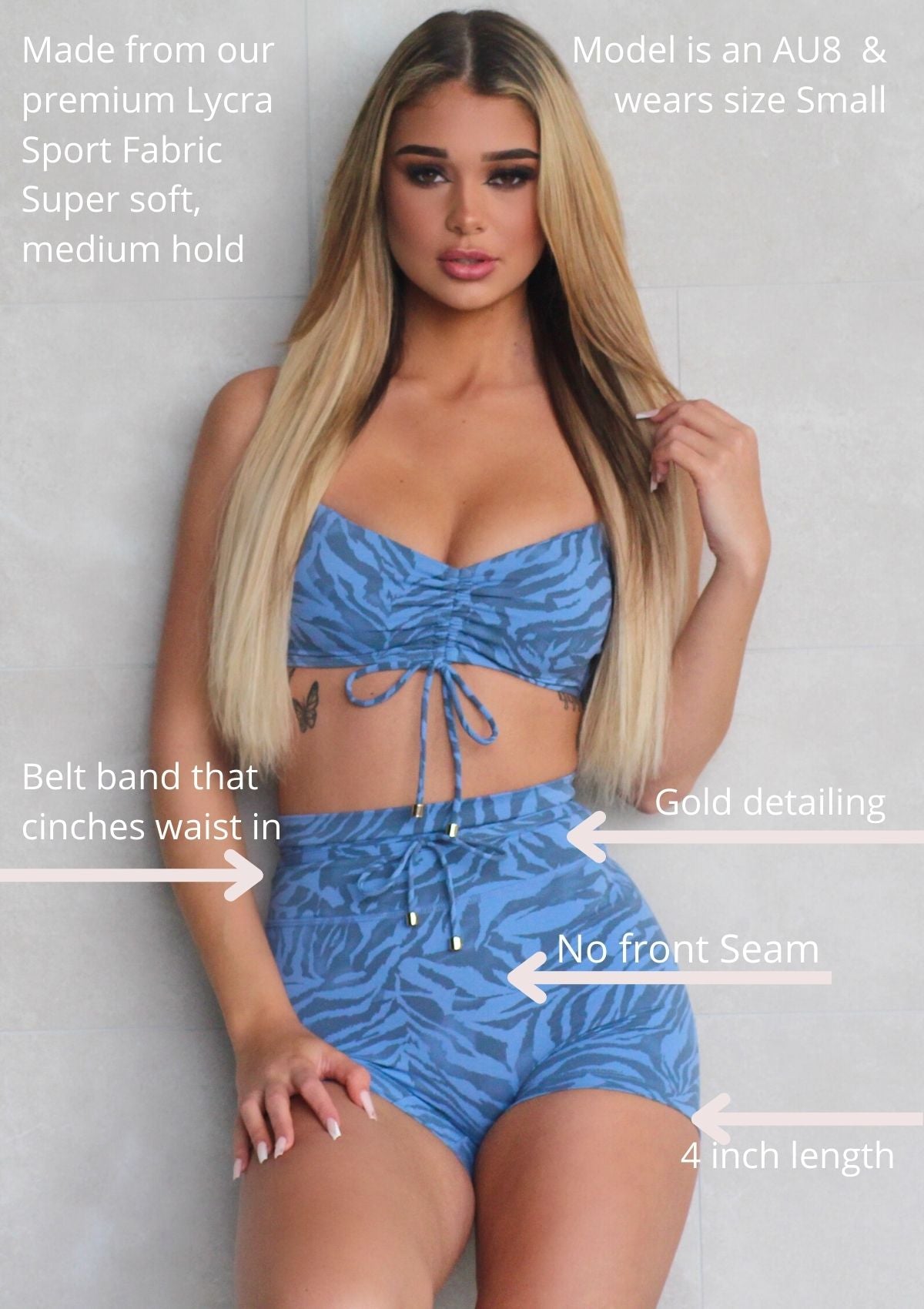 Wild Thing Belt Shorts - Aqua - Bonita