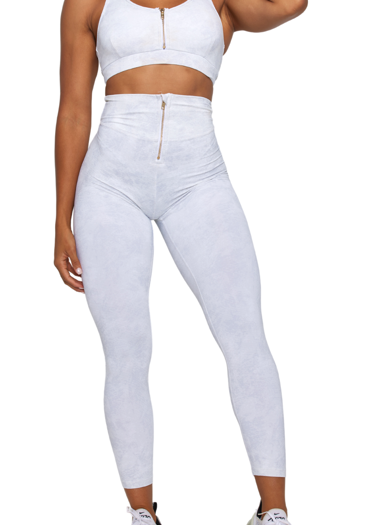 Sorbet 7/8 Zip Legging Ribbed - Coconut