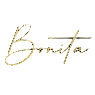Gold 'Bonita' script on transparent background